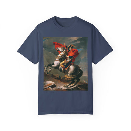 Napoleon Crossing the Alps by Jacques-Louis David Unisex Garment-Dyed T-shirt