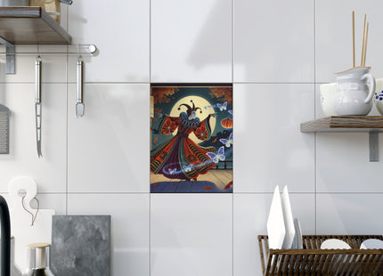 Court Magician with Ghost Butterflies Ceramic Tile