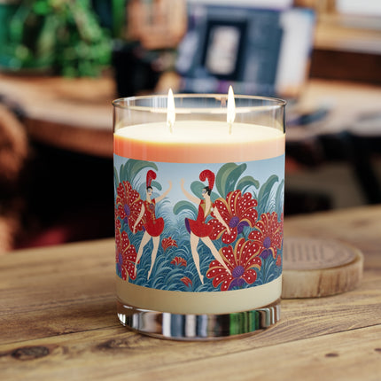 🎭🌺 The Scarlet Flower Garden Dancers Scented Candle – Art Deco Floral Whimsy