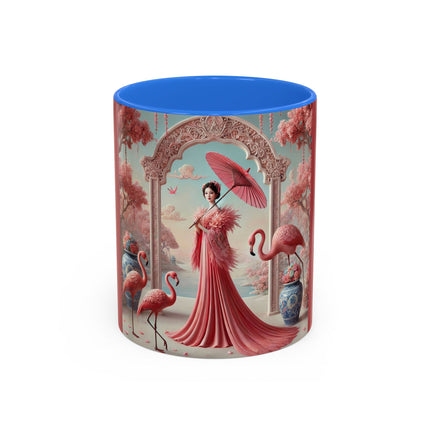 Petals, Porcelain, and Flamingos Colorful Mugs (11oz, 15oz)