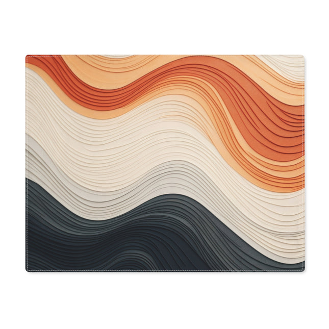 Wave Pattern in Hues of Beige, Orange, Grey, and Black Placemat, 1pc