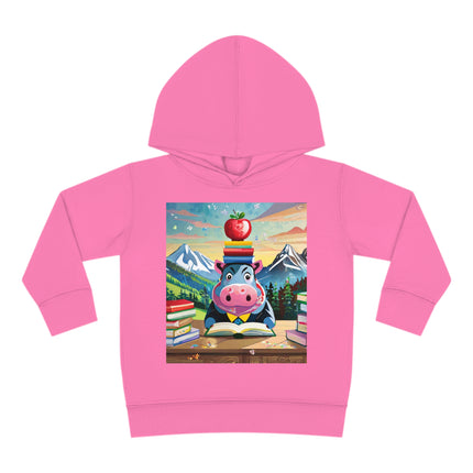 Hippos Hit the Books Toddler Pullover Fleece Hoodie
