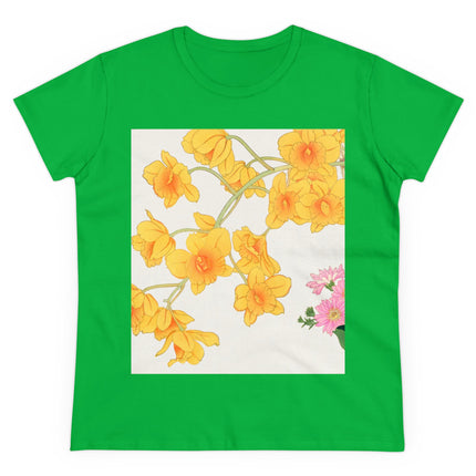 Golden Bow Orchid Women's Midweight Cotton Tee
