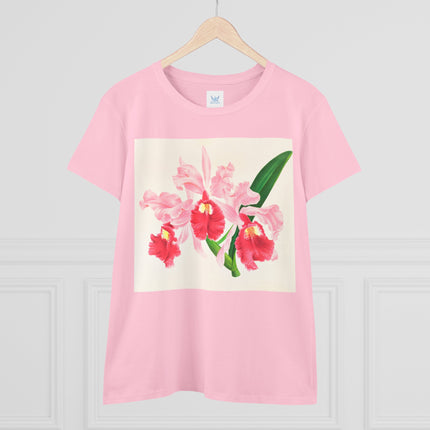 Cattleya gigas by Jean Jules Linden Women's Midweight Cotton Tee