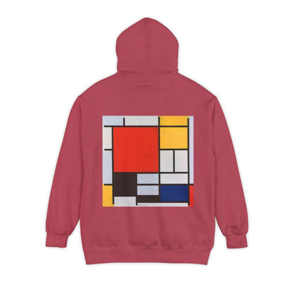 Composition with Red, Yellow, Blue, and Black by Piet Mondrian Unisex Garment-Dyed Hoodie