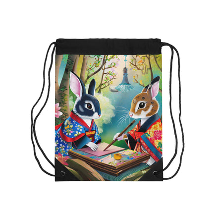 Fairy Animals Writing Wishes Drawstring Bag