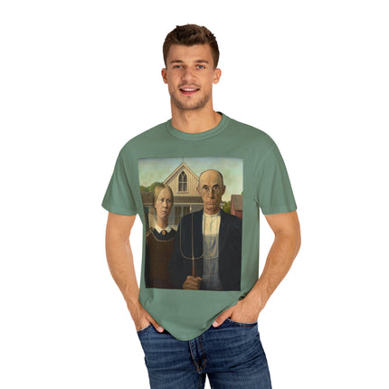 American Gothic by Grant Wood Unisex Garment-Dyed T-shirt
