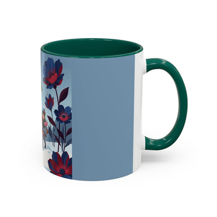 🎁🌺 The Christmas Gift Garden Stroll Colorful Mug – Art Deco Holiday Fantasy