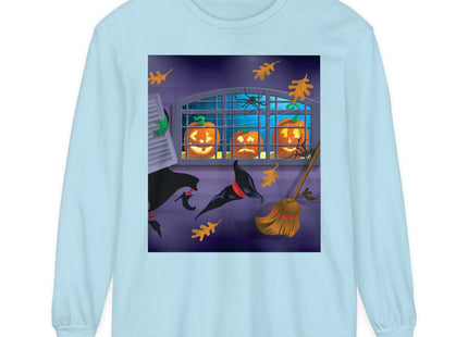 Whimsical Halloween Mischief Unisex Garment-dyed Long Sleeve T-Shirt