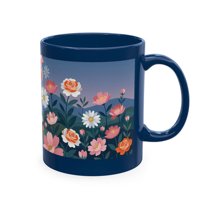 🌸🎭 The Lady Of The Floral Masquerade Garden Ceramic Mug – Art Deco Fashion Whimsy