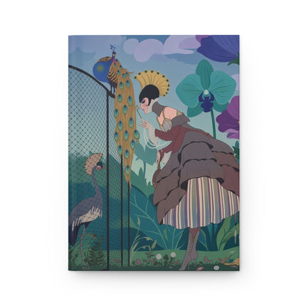 🦚🌺 The Lady Of The Peacock Conservatory Hardcover Journal – Art Deco Garden Elegance