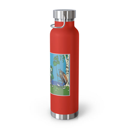 Frog and Beetle Band Copper Vacuum Insulated Bottle, 22 oz