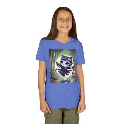 Moonlit Samurai Kitty Youth Short Sleeve Tee