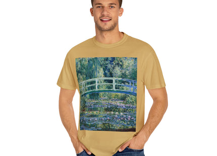 Water Lilies and Japanese Bridge by Claude Monet Unisex Garment-Dyed T-shirt