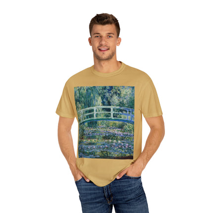 Water Lilies and Japanese Bridge by Claude Monet Unisex Garment-Dyed T-shirt