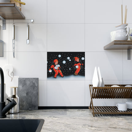 A Festive Snowball Ceramic Tile