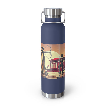 Art Deco Valentine's Romance Copper Vacuum Insulated Bottle, 22oz