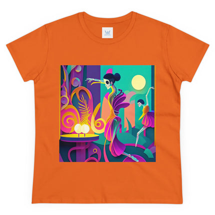 Dance of the Skeleton Ballerinas Women's Midweight Cotton Tee