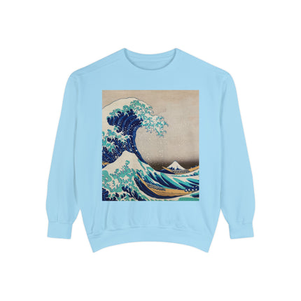 The Great Wave off Kanagawa by Katsushika Hokusai Garment-Dyed Sweatshirt