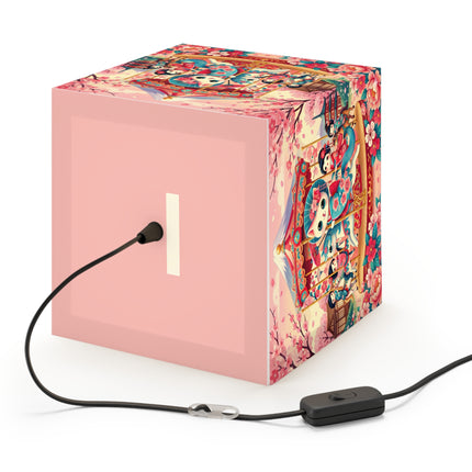 🎠🌸 Geisha Kitten's Enchanted Carousel Ride Light Cube Lamp – Whimsical Dreams & Cherry Blossom Magic