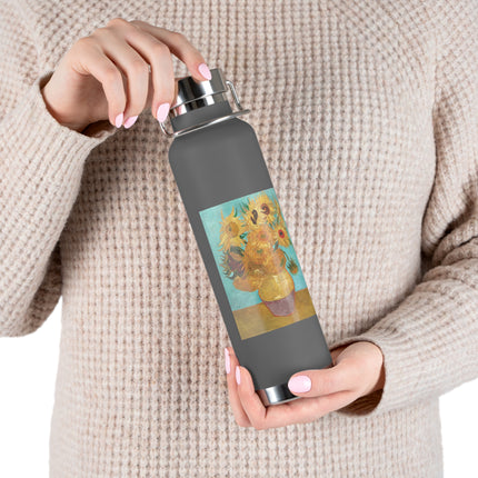 Vase with Twelve Sunflowers by Vincent Van Gogh Copper Vacuum Insulated Bottle, 22oz