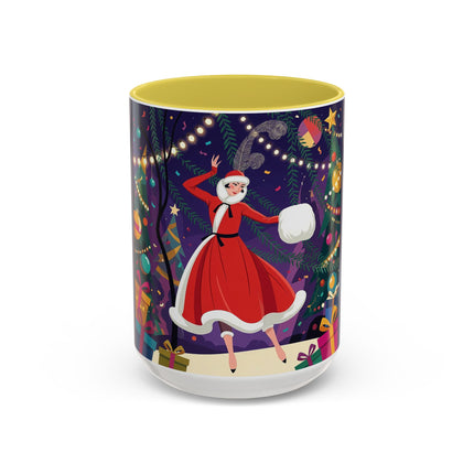🎄❄️ The Christmas Snowball Dance Colorful Mug – Whimsical Holiday Fashion Fantasy