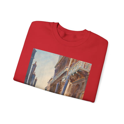 Gondola Moorings on the Grand Canal by John Singer Sargent Heavy Blend™ Crewneck Sweatshirt
