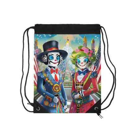 Cyber Punk Robots Drawstring Bag