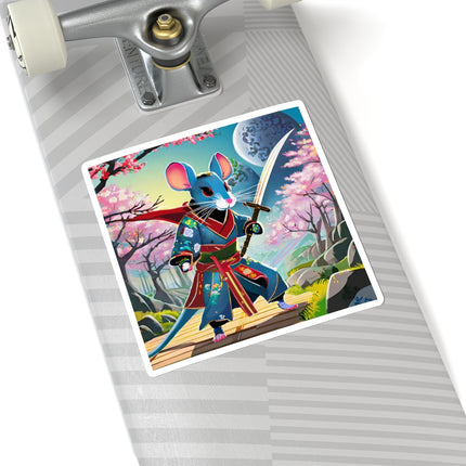 Cyber Samurai Rat Kiss-Cut Stickers (4 Sizes)