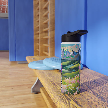 Stripes on Wheels Stainless Steel Water Bottle
