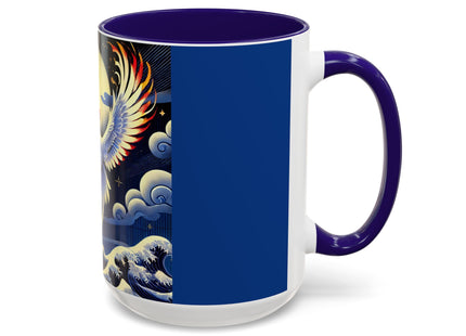 Majestic White Crane Colorful Mugs (11oz, 15oz)