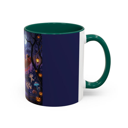 🌙🎃 Moonlit Mischief In The Pumpkin Grove Colorful Mug – Whimsical Halloween Fantasy