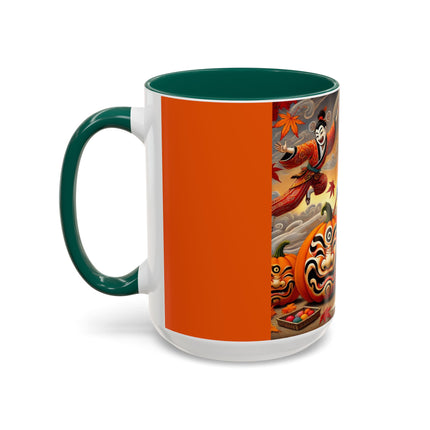 Halloween Rabbit’s Kabuki Jack-o’-Lanterns Colorful Mugs (11oz, 15oz)