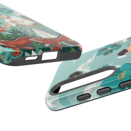 🐉🌿 The Dragon Keeper Phone Case – Art Deco Floral Fantasy