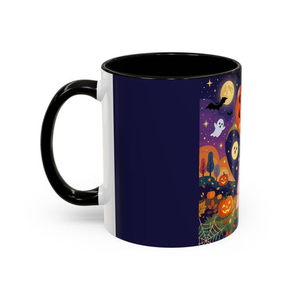 🎃🐈‍⬛ The Pumpkin Moon Embrace Colorful Mug – Whimsical Halloween Charm