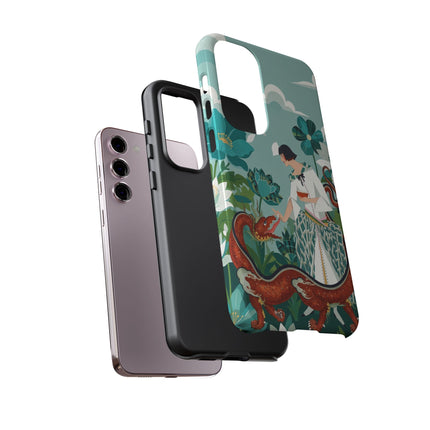 🐉🌿 The Dragon Keeper Phone Case – Art Deco Floral Fantasy