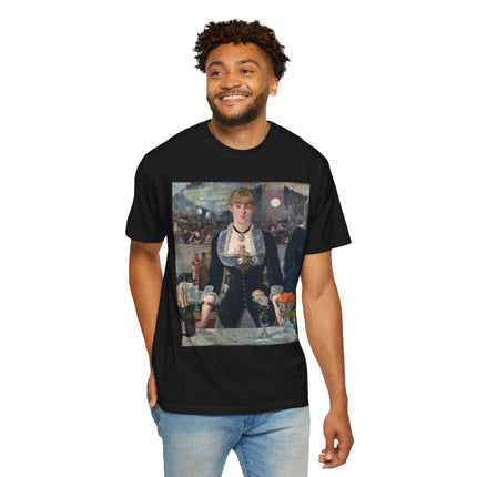 A Bar at the Folies-Bergère by Edouard Manet Unisex Garment-Dyed T-shirt
