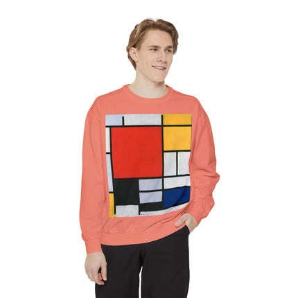 Composition with Red, Yellow, Blue, and Black by Piet Mondrian Garment-Dyed Sweatshirt