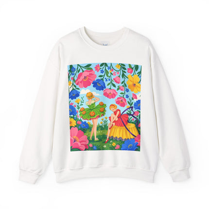 🌸🧚 The Fairies In The Flower Garden Crewneck Sweatshirt – Art Deco Floral Whimsy