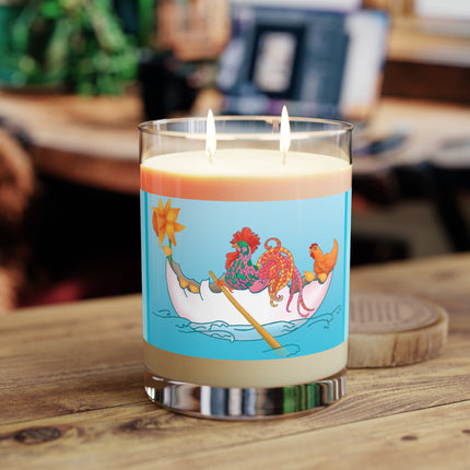 A Rooster's Seafaring Adventure Scented Candle - Full Glass, 11oz