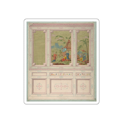 Chinoiserie scenes by Anonymous Die-Cut Stickers (5 Sizes)