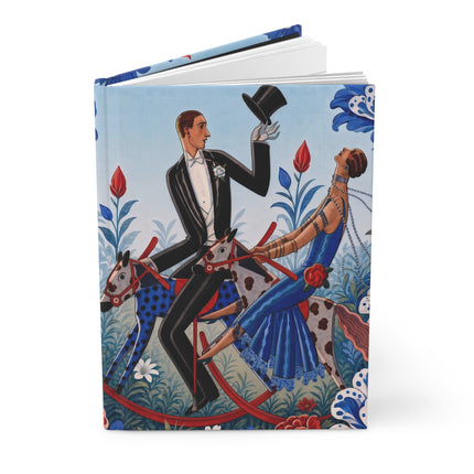 🎩🌹 The Grand Floral Carousel Hardcover Journal – Art Deco Garden Whimsy