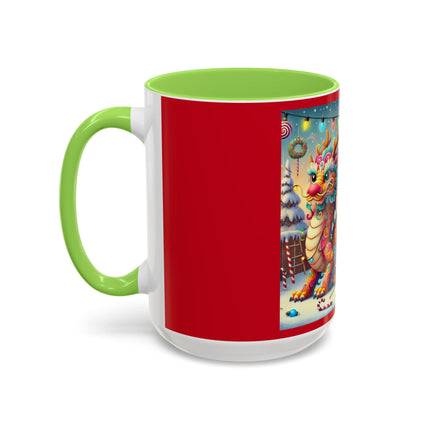 Playful Dragon's Christmas Colorful Mugs (11oz, 15oz)