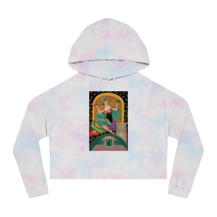 May & Emerald (from the Gem Series) by Sofia Chiostri Women’s Cropped Hooded Sweatshirt