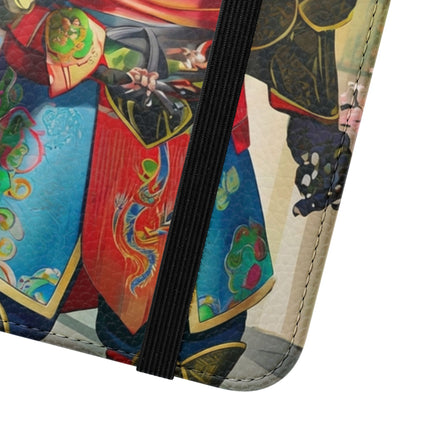 🦁🦊⚔️ Cyberpunk Lion Samurai Flip Case – Futuristic Honor & Kitsune Spirit