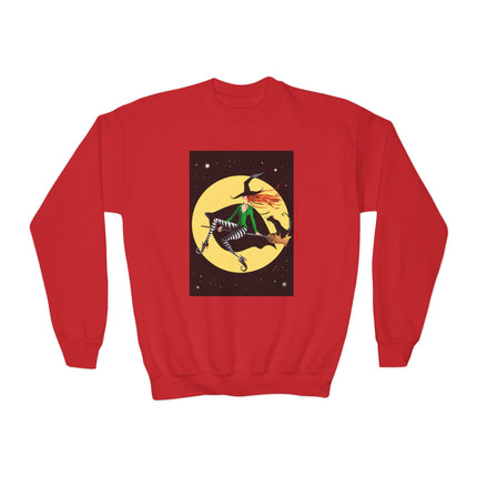 A Witch’s Moonlit Flight Youth Crewneck Sweatshirt