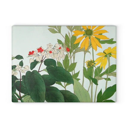 Clerodendrum & Rudbeckia by Tanigami Kônan Glass Cutting Board