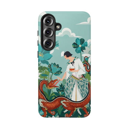 🐉🌿 The Dragon Keeper Phone Case – Art Deco Floral Fantasy