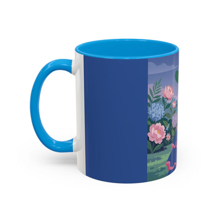 The Lady Of The Garden Stroll Colorful Mugs – Art Deco Botanical Elegance