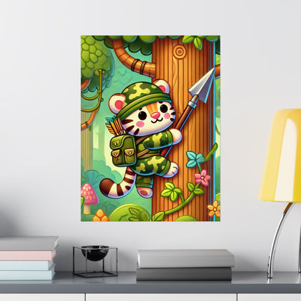 🐅🌿 Stealthy Stripes Matte Vertical Poster – Jungle Adventure & Fearless Spirit